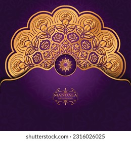Vector golden color mandala art