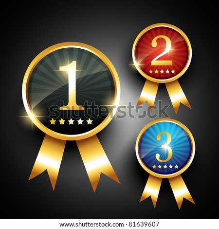 vector golden color ranking label sign