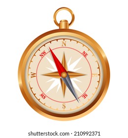 Vector golden compass icon