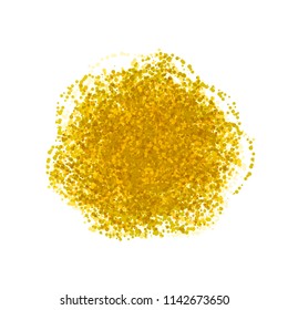 Vector Golden Confetti Cloud, Foil Paper Circles Explosion Isolated on White Background, Festive Image.