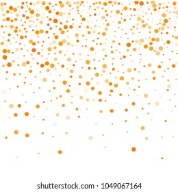 Vector golden confetti on transparent background. Falling tinsel and confetti from minimalistic geometrical confetti and ribbons. Flat falling glitter. Abstract triangles and ribbons on label.