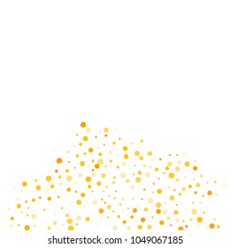 Vector golden confetti on transparent background. Falling tinsel and confetti from minimalistic geometrical confetti and ribbons. Flat falling glitter. Abstract triangles and ribbons on label.