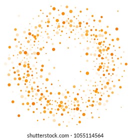 Vector golden confetti on transparent background. Falling tinsel and confetti from minimalistic geometrical confetti and ribbons. Flat falling glitter. Abstract triangles and ribbons on label.