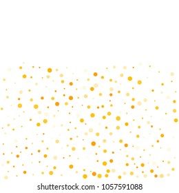 Vector golden confetti on transparent background. Falling tinsel and confetti from minimalistic geometrical confetti and ribbons. Flat falling glitter. Abstract triangles and ribbons on label.