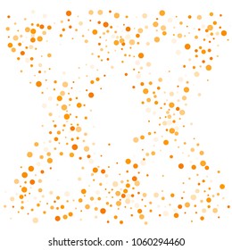 Vector golden confetti on transparent background. Falling tinsel and confetti from minimalistic geometrical confetti and ribbons. Flat falling glitter. Abstract triangles and ribbons on label.