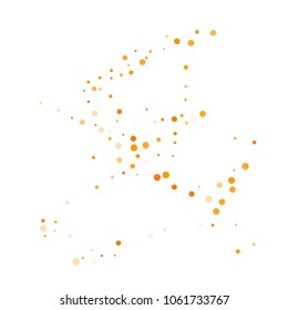 Vector golden confetti on transparent background. Falling tinsel and confetti from minimalistic geometrical confetti and ribbons. Flat falling glitter. Abstract triangles and ribbons on label.