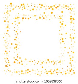 Vector golden confetti on transparent background. Falling tinsel and confetti from minimalistic geometrical confetti and ribbons. Flat falling glitter. Abstract triangles and ribbons on label.