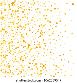 Vector golden confetti on transparent background. Falling tinsel and confetti from minimalistic geometrical confetti and ribbons. Flat falling glitter. Abstract triangles and ribbons on label.