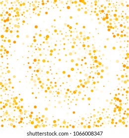 Vector golden confetti on transparent background. Falling tinsel and confetti from minimalistic geometrical confetti and ribbons. Flat falling glitter. Abstract triangles and ribbons on label.