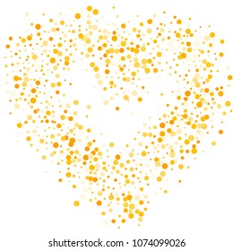 Vector golden confetti on transparent background. Falling tinsel and confetti from minimalistic geometrical confetti and ribbons. Flat falling glitter. Abstract triangles and ribbons on label.
