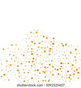 Vector golden confetti on transparent background. Falling tinsel and confetti from minimalistic geometrical confetti and ribbons. Flat falling glitter. Abstract triangles and ribbons on label.