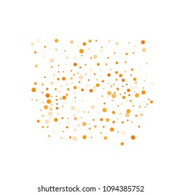 Vector golden confetti on transparent background. Falling tinsel and confetti from minimalistic geometrical confetti and ribbons. Flat falling glitter. Abstract triangles and ribbons on label.