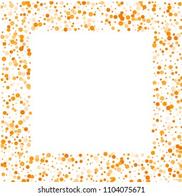 Vector golden confetti on transparent background. Falling tinsel and confetti from minimalistic geometrical confetti and ribbons. Flat falling glitter. Abstract triangles and ribbons on label.