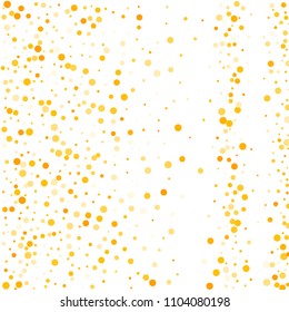 Vector golden confetti on transparent background. Falling tinsel and confetti from minimalistic geometrical confetti and ribbons. Flat falling glitter. Abstract triangles and ribbons on label.
