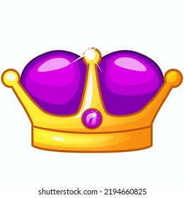 Vector golden crown, isolated cartoon object