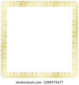 Vector golden decorated square frame - invitation card - greeting card.