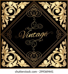 Vector golden decorative design