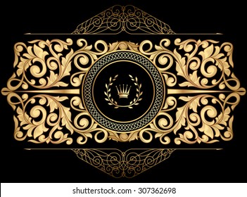 Vector golden decorative design