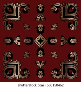 Vector golden decorative design Art deco frame