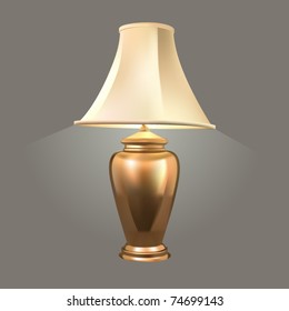 vector golden desk lamp