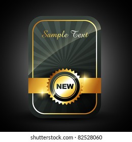 vector golden display box with space for your text