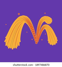 Vector Golden Doodle Fireworks for your design. Firework with solid and flat color. Vector illustration.
