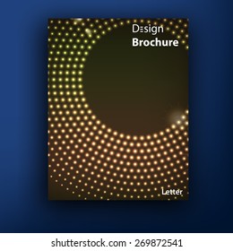 Vector golden dots brochure / booklet cover design templates collection with a place for your text.