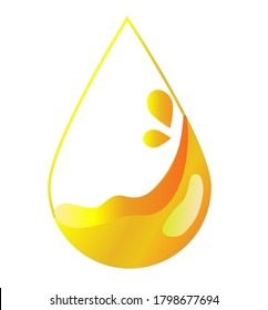 vector golden drop of oil or juice, oil icon isolated on white background for logo, symbol. engine oil