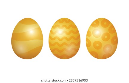 
Vector golden easter day egg collection.
