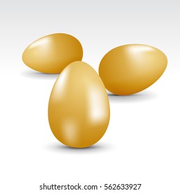 Vector golden easter eggs