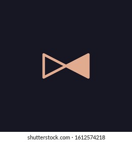 Vector golden elegant geometric logo in the form of a bow tie. Template for logo, business card, postcard, poster, identity, print and other use.