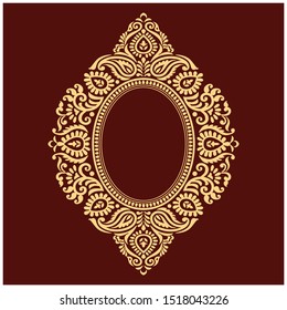 
Vector Golden element, Vector frames for design template. Vector Element in eastern and Indian style. Golden floral borders. Indian wedding card design. Golden decor.Vintage frames.Lazier cut design
