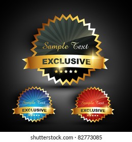 vector golden exclusive label sign