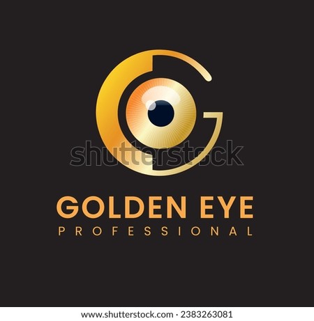 Vector golden eye logo design