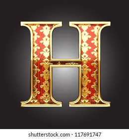 Vector golden figure with red wood