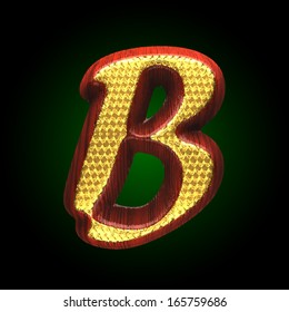 vector golden figure with red wood