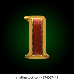 vector golden figure with red wood