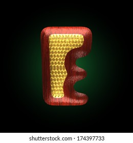 vector golden figure with red wood