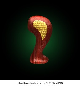 vector golden figure with red wood