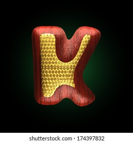 vector golden figure with red wood