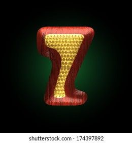vector golden figure with red wood