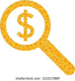 Vector golden financial audit mosaic icon. Financial audit is isolated on a white background. Golden items pattern based on financial audit icon.