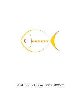 vector golden fish icon design element. Gold colored fish logo vector illustration. EPS10 vector