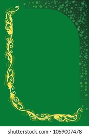 vector golden floral frame or border