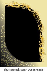 vector golden floral frame or border
