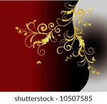 vector golden floral illustration