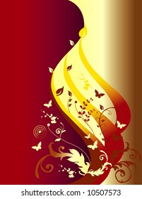vector golden floral illustration