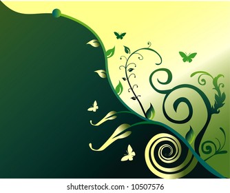 vector golden floral illustration