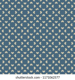 Vector golden floral seamless pattern. Blue and gold minimalist ornament. Luxury geometric background with flower shapes, crosses, repeat tiles. Elegant abstract texture. Design for decor, wallpapers