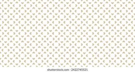 Vector golden floral seamless pattern. Elegant gold and white minimalist ornament in oriental style. Luxury geometric background with small flower shapes, petals, repeat tiles. Repeated geo texture